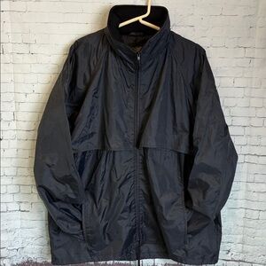 Golden Bear Vintage Windbreaker Jacket  Hidden Hood Black Oversized Unisex Large